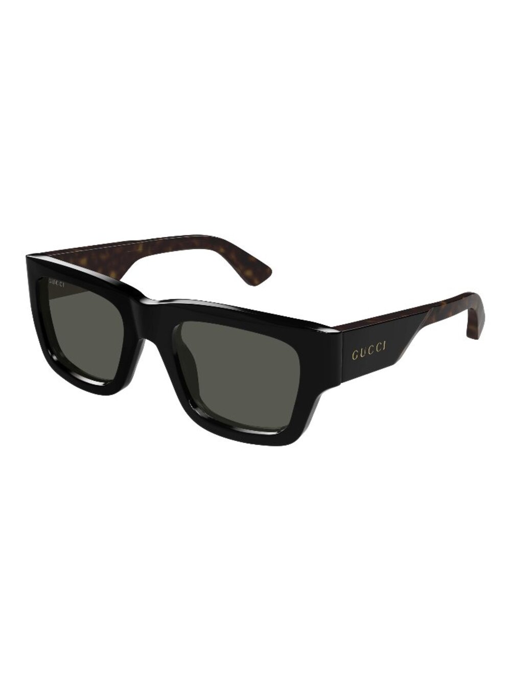New Gucci Men's Sunglasses Black Square Grey Lens Acetate Frame GG1668S 001 52